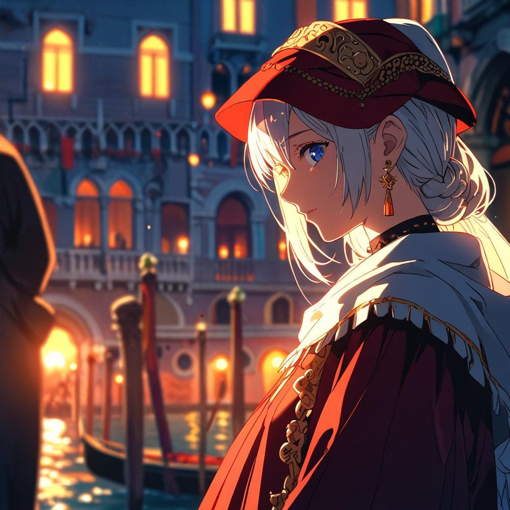 Giovane donna in maschera al Carnevale di Venezia