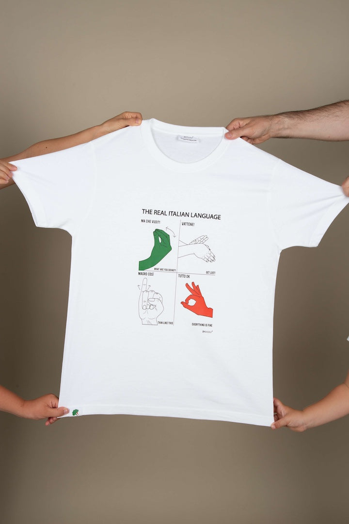 Regular fit unisex crew-neck t-shirt "The Real Italian Language"