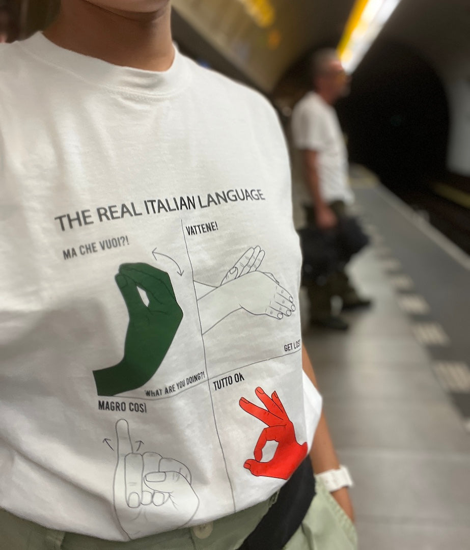 Regular fit unisex crew-neck t-shirt "The Real Italian Language"