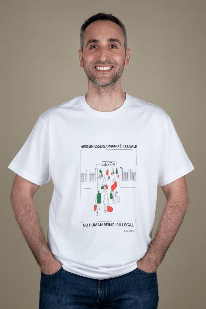 t-shirt-nessun-essere-umano-e-illegale - Broccoly®