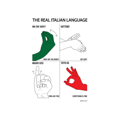 Póster &quot;The real Italian Language&quot;