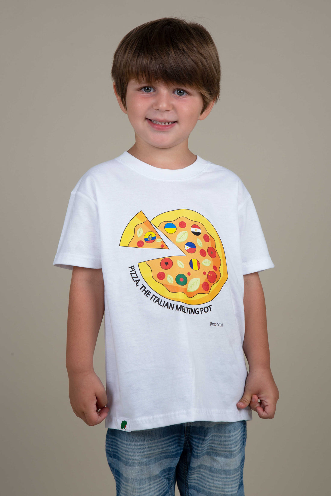 T-shirt girocollo per bambini &quot;Pizza the Italian Melting Pot&quot;